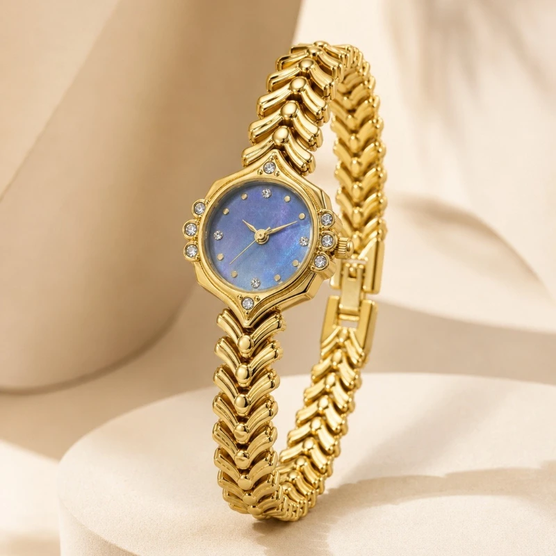 Luxury Watch Top 10 - Goldene Damen-Armbanduhr Top-Marke Luxus Kristall Damen