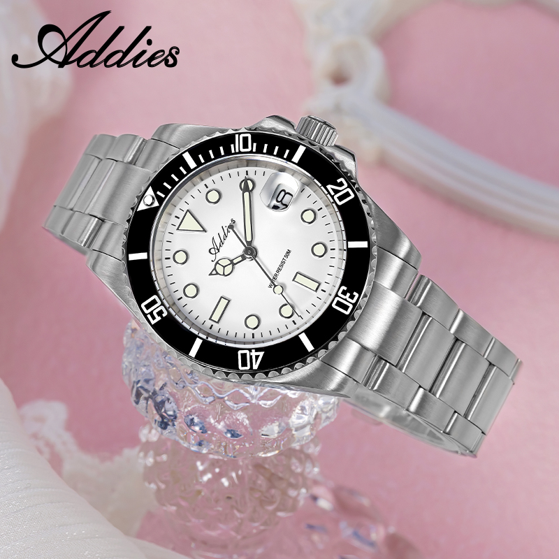 Luxury Watch In Japan - ADDIES Damenuhren Japan GM12 Keramiklünette Edelstahlarmband