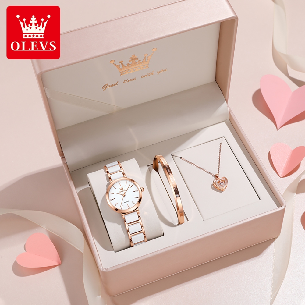 Luxury Watch Women - OLEVS Damenuhr 5877, luxuriöse, elegante Quarzuhr,