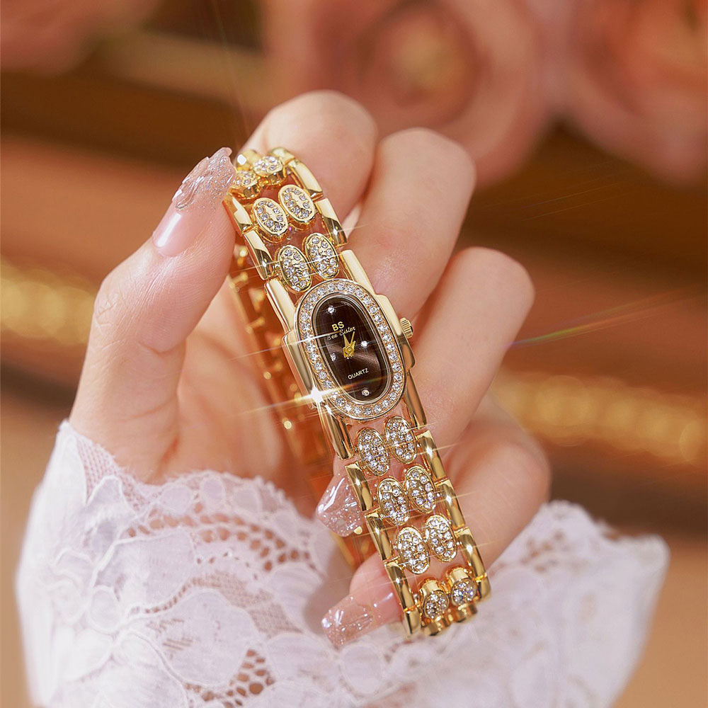 Luxury Watch Vintage - Mode Uhren Gold Armband Edelstahl Quarzuhr
