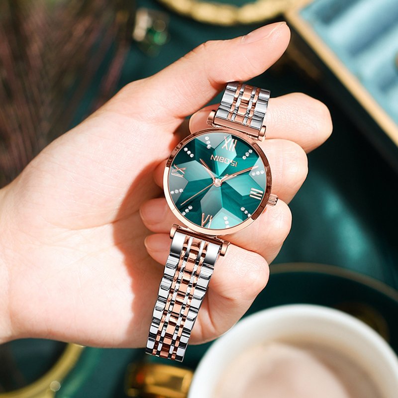 Luxury Watch Top 10 - NIBOSI Mode Raute Spiegel Frauen Quarz