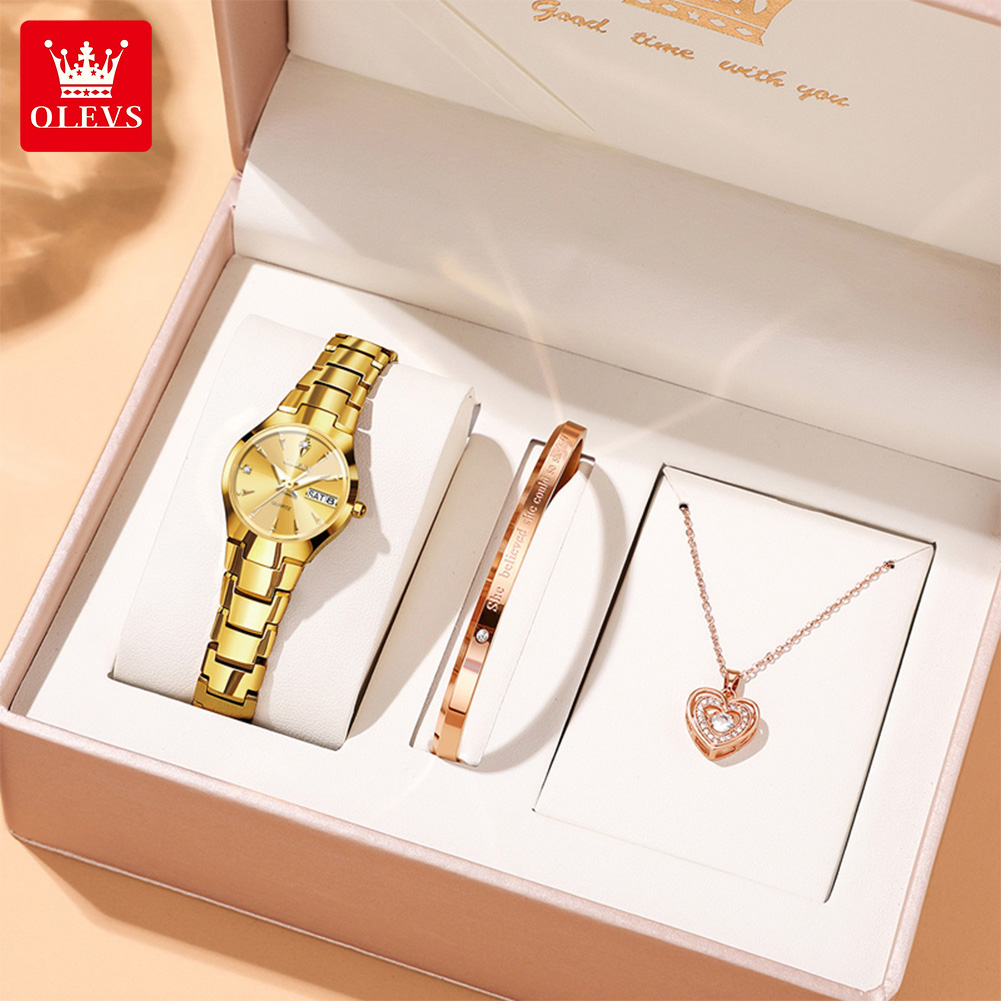 Luxury Watch Women - OLEVS Damenuhr 8697, luxuriöse, elegante Quarzuhren,