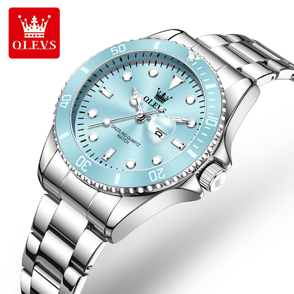 Lux Watch - OLEVS Luxus-Edelstahl-wasserdichte Quarzuhr für Damen, modischer