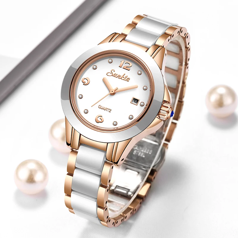 Luxury Watch Women - Sunkta Mode Lässig Quarz Frau Uhr