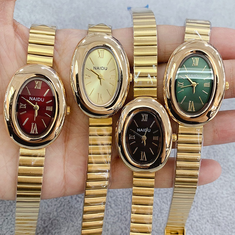 Lux Watch - Luxus Marke Gold Oval Frauen Quarzuhr