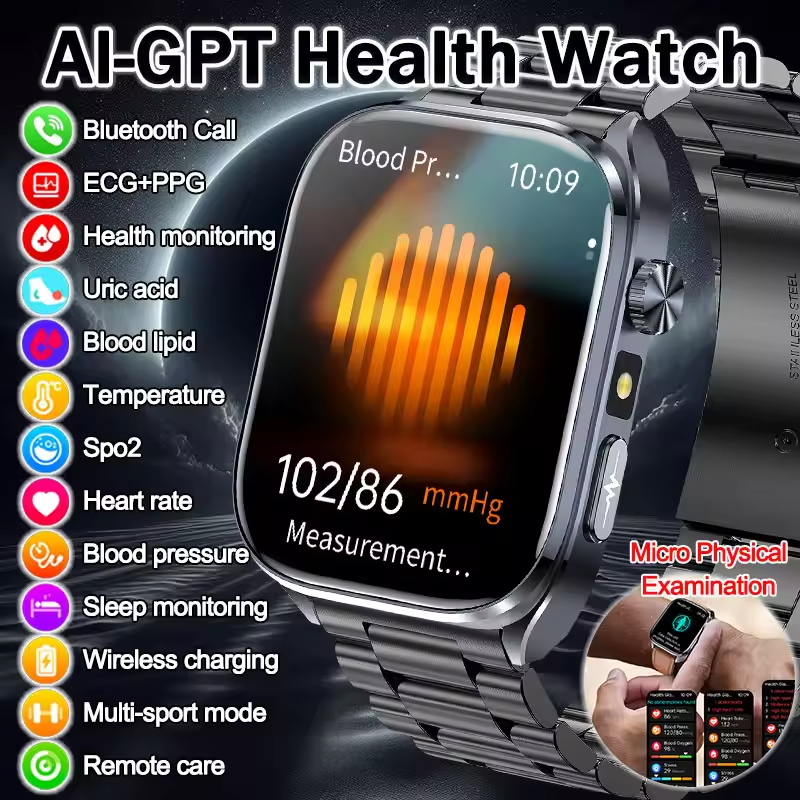 Luxury Watch G Shock - 2026 Neue KI-Gesundheits-Detektions-Smartwatch mit EKG+PPG, Harnsäure-,