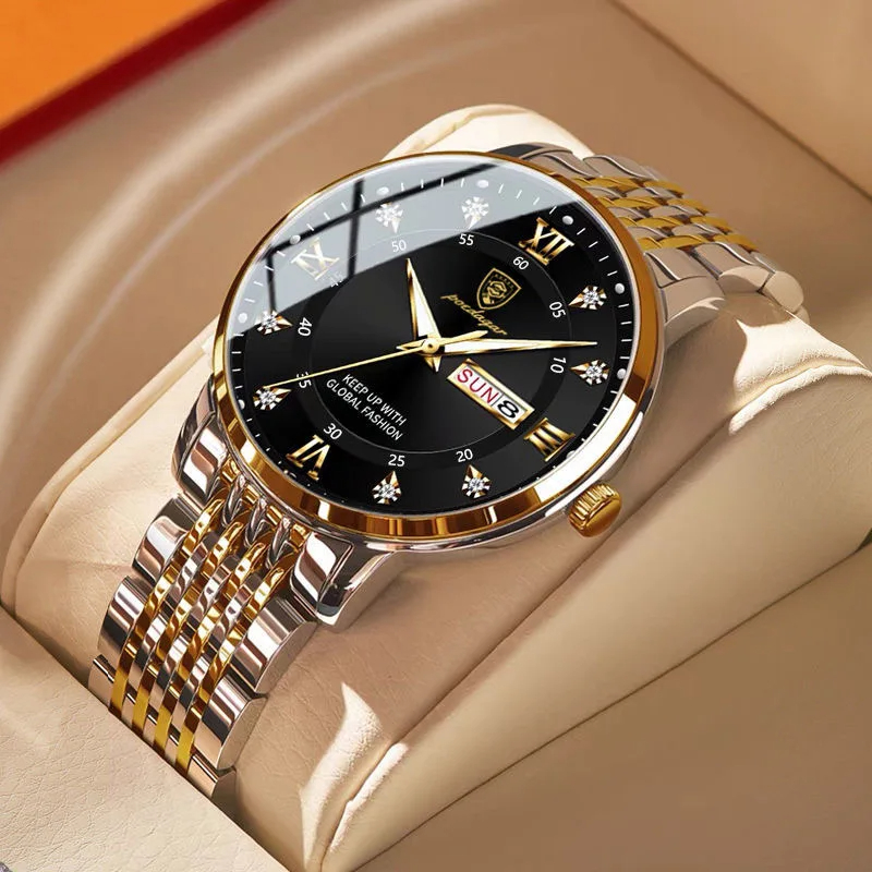 Luxury Watch Top 10 - POEDAGAR Top Marke Männer Uhr Edelstahl