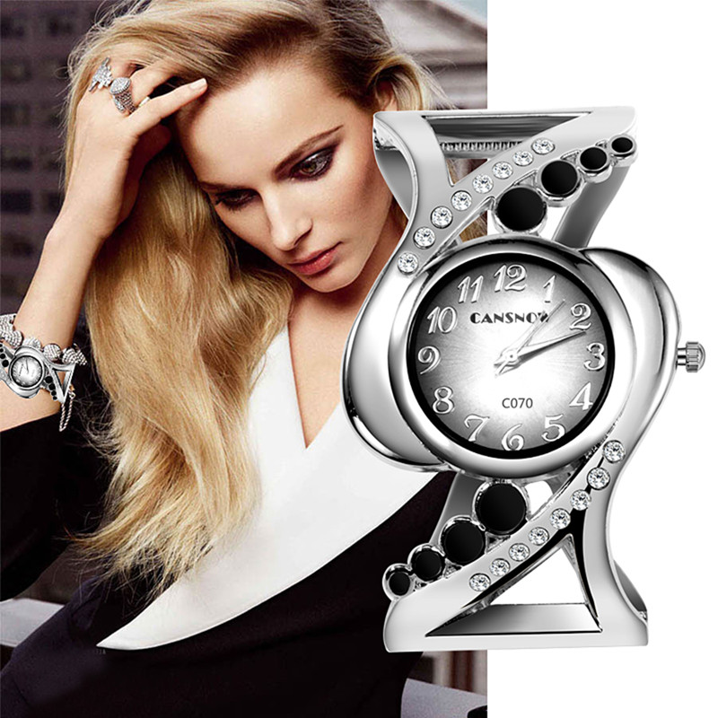 Lux Watch - Frauen Armreif Armbanduhr Kristall Luxus Damen