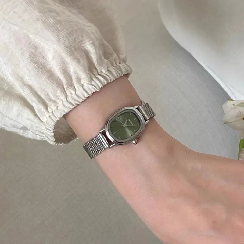 Luxury Watch Vintage - Kleine Oval Zifferblatt Grüne Uhr Einfache