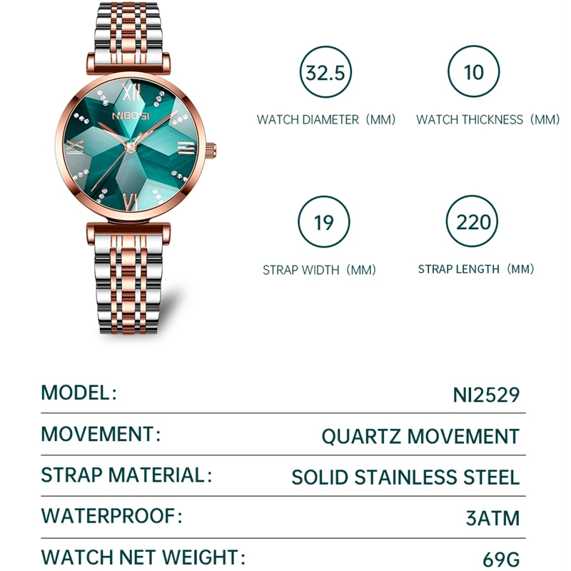 NIBOSI Mode Raute Spiegel Frau – Luxury Watch Top 10 Bewertung und Preis