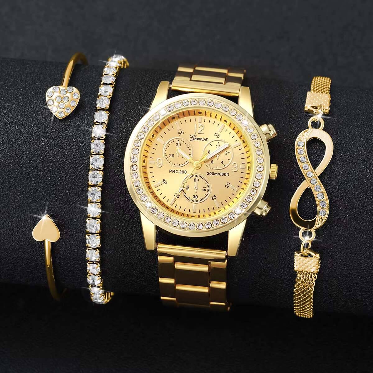 4 Stück/Set Luxus-Strass-Damen – Luxury Watch Kit Bewertung und Preis