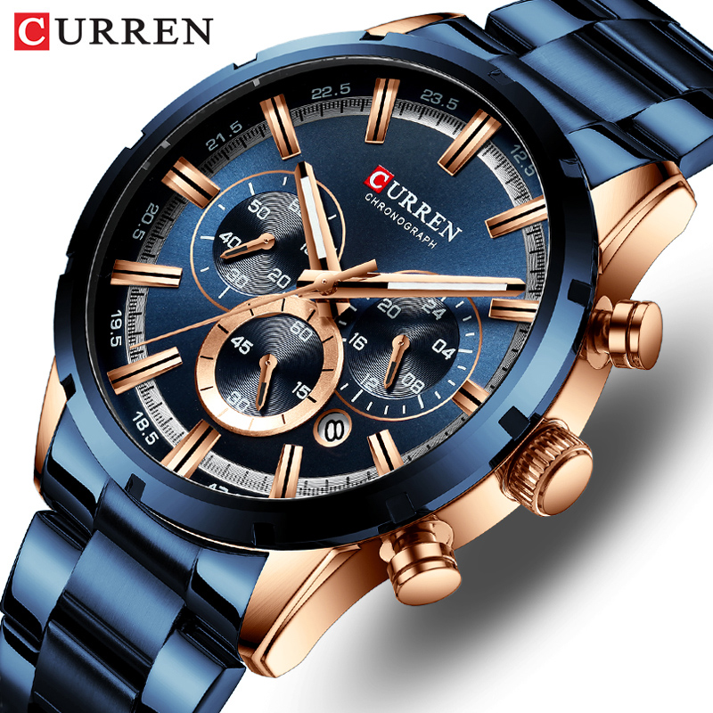 Curren Herrenuhr, blaues Ziffe – Luxury Watch Apple Bewertung und Preis